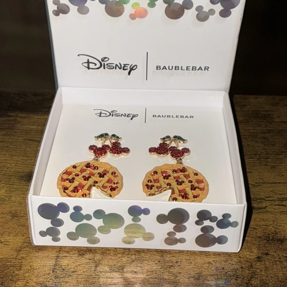 Disney Baublebar Cherry pie Thanksgiving earrings